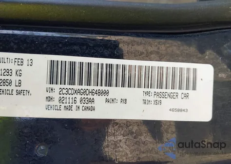 2013 Dodge Charger Police z USA, uszkodzony, nr VIN 2C3CDXAG0DH648000